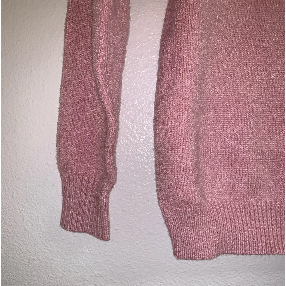 Ally Mae pearls pink Knit woman’s long sleeve sweater - Picture 9 of 10